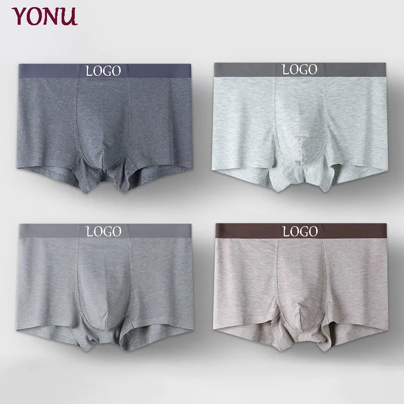 Custom Logo Seamless Breathable Underwear Comfortable One Piece Sports Boxer Briefs For Men