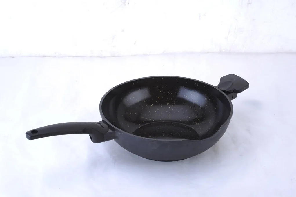 Frying 30cm Wok Cookware  Die-Cast Aluminum Kitchen Pots OEM Saute Pan Egg Home Cooking Non Stick Fry Pan grip