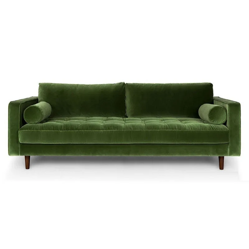 Fabric Corner Sofa with Chaise Button Tufted Upholstered Sofa Set Living Room Sofas