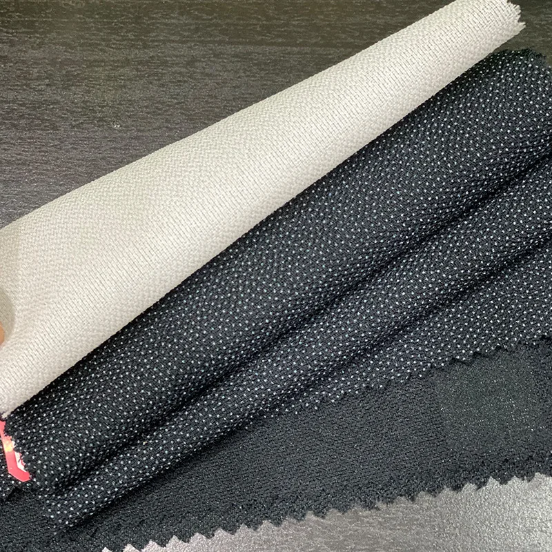 Wholesale 75d 100% Polyester Iron on Broken Fusible Interfacing Woven Interlining Fabric