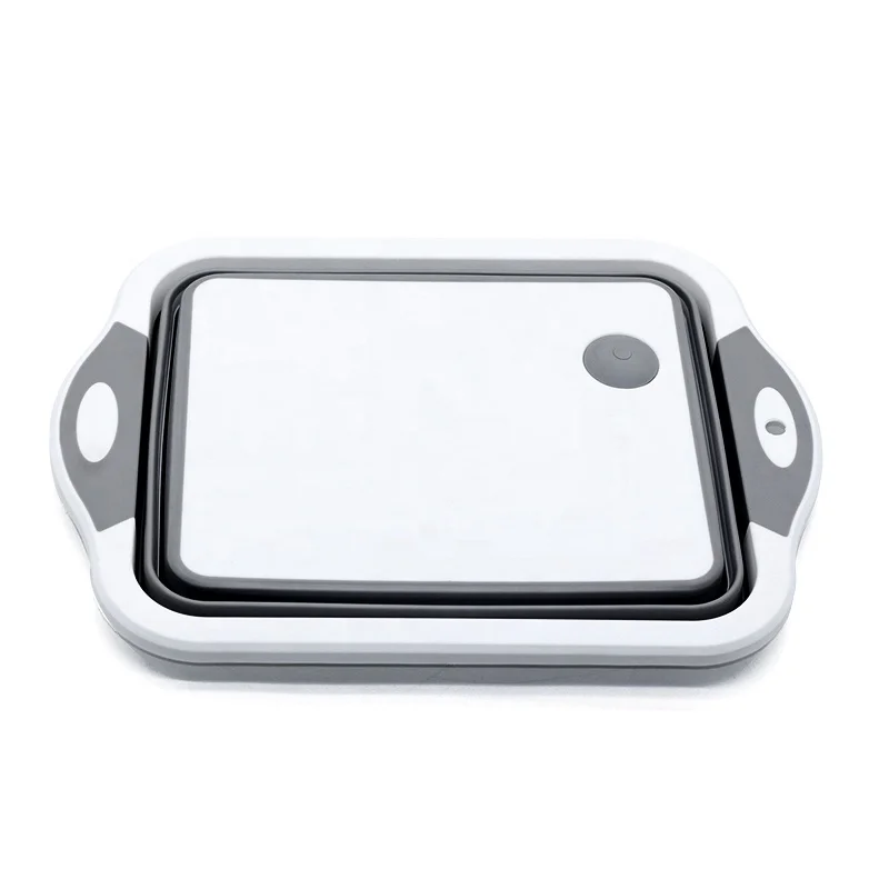 Multifunctional Kitchen Plastic Washing Basket Foldable Cutting Board with Colander