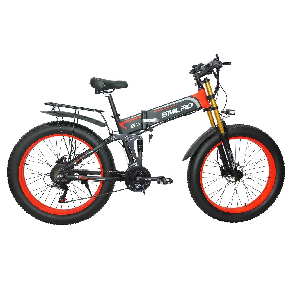  EU stock Free Shipping 26 inch Fat Tire Electric Bike 1000W Motor 14AH Hidden Battery Folding E-Bike Warehouse