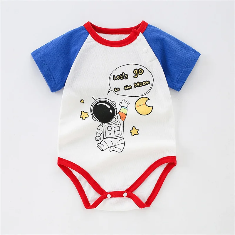 wholesale Baby short sleeved thin summer romper clothing for girls kids bodysuit vintage cotton rompers