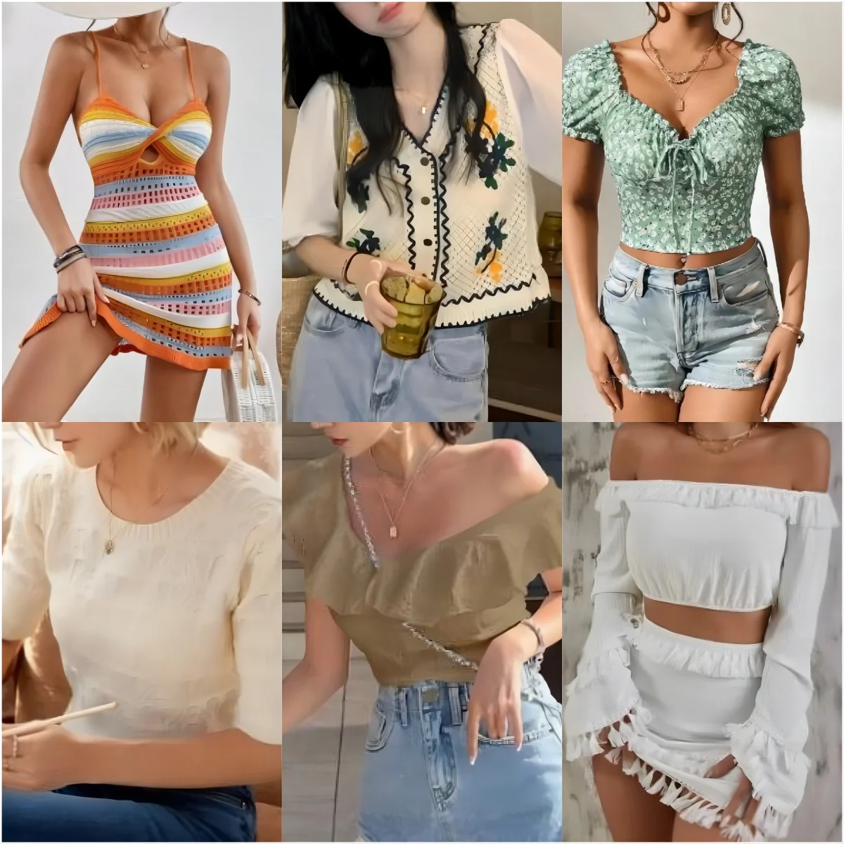 HLY Stock Apparel Mix Wholesale Tops Dress Women Bulk Clothes Brand New Clothes Random Delivery Bulk Package Stock Clothing