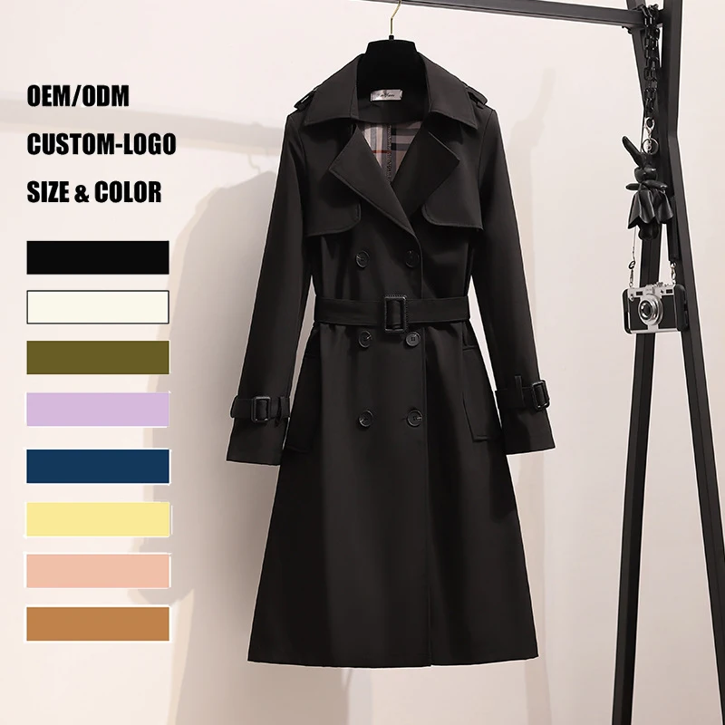 Bozon 2024 Women Casere Long Coat Elegant Turn Down Collar Woolen Coat With Belt Open Stitch Design Winter Warm Coat