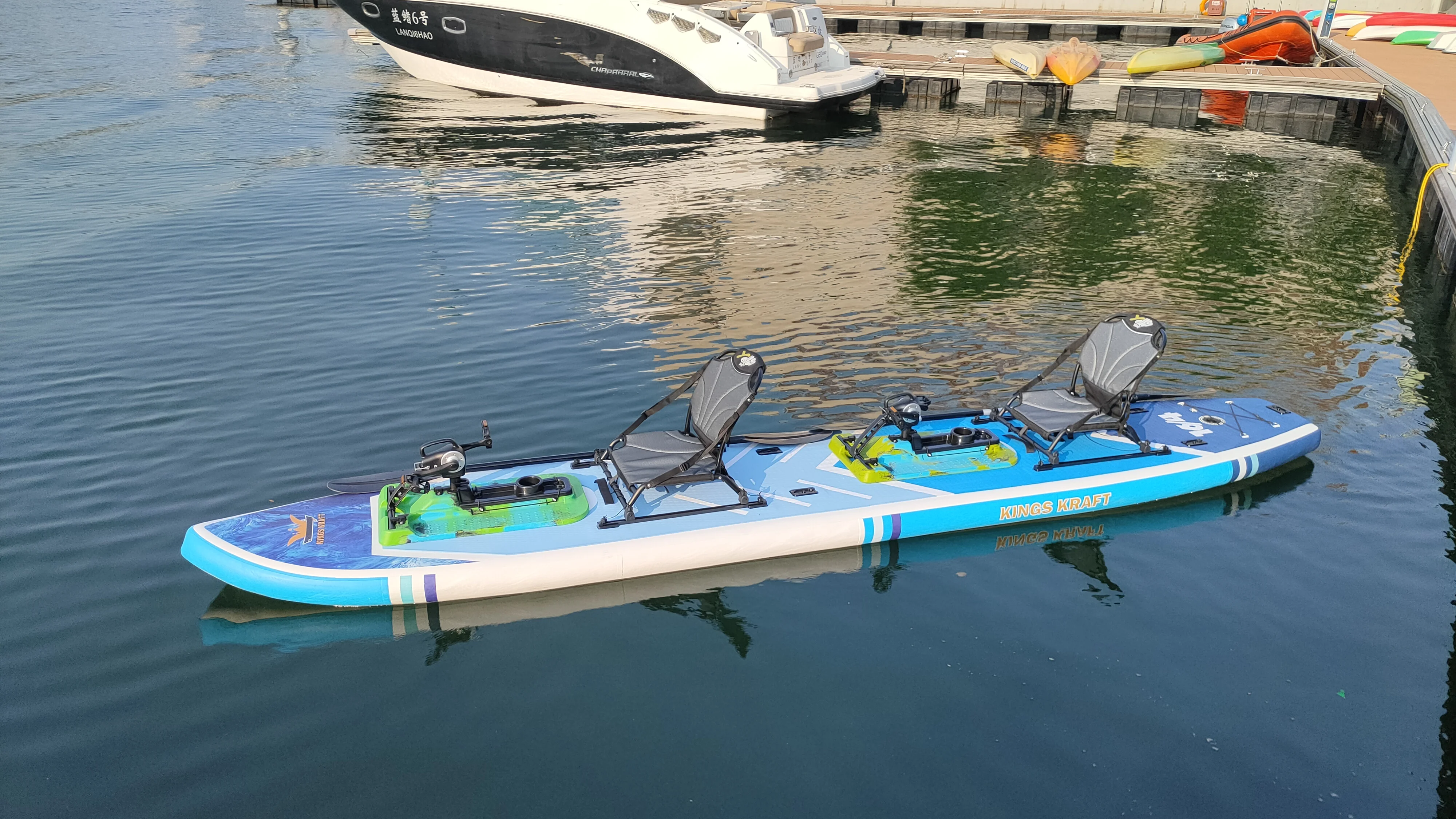 LULUSKY Fishing Pedal Inflatable Boat Inflatable Kayak Inflatable Fishing Kayak 2 Person