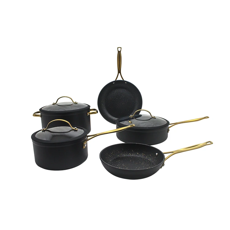 Axa- Stock Aluminum Cookware Set Non Stick Aluminum Kitchen ware Cook Set  Granite Coating Non-stick Soup Pot Pan Cookware Sets