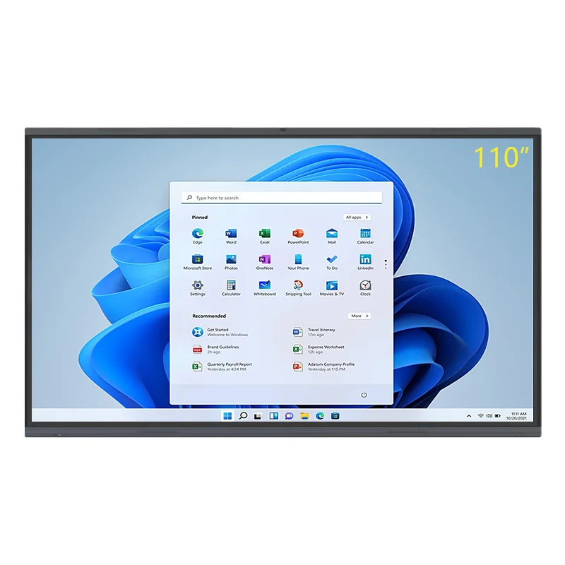 Customize/OEM 110 Inch Interactive Flat-Panel Screen Android T982 4K Multi Touch Electronic Whiteboard For Classroom and Meeting