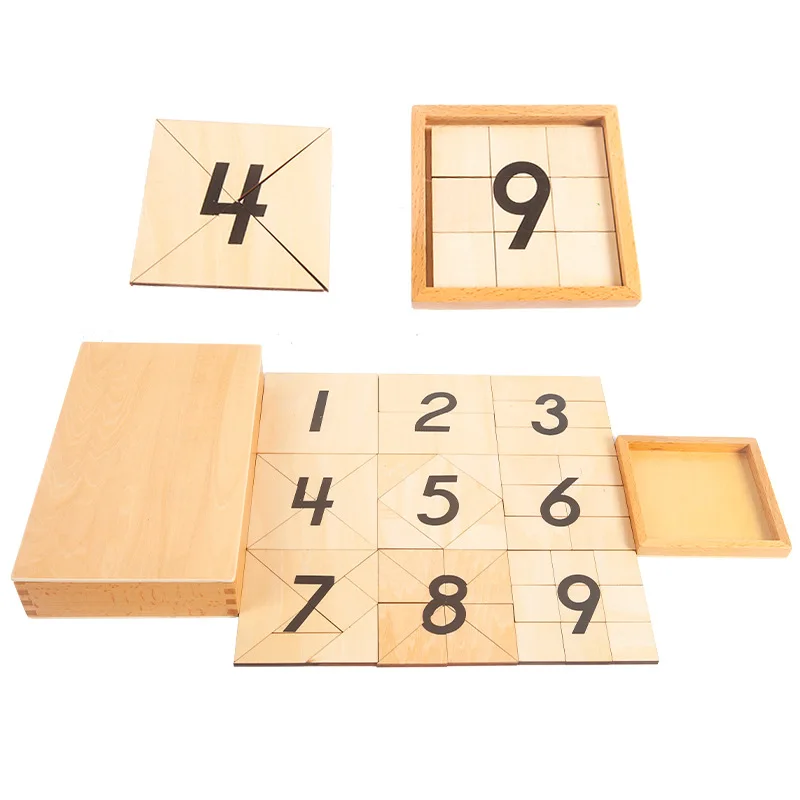 Children act study materials kids educational toys Wooden Montessori mathematics special digital segmentation patchwork game