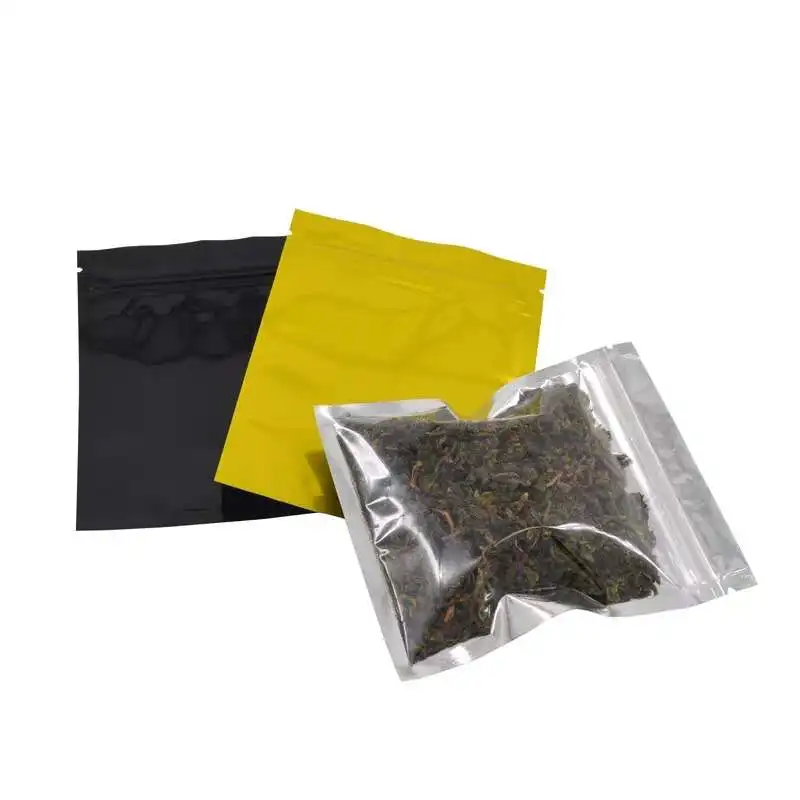 100 Pcs Iridescent Zip lock Bags Pouches Cosmetic Plastic Laser Bags Holographic Makeup Hologram Zipper Bags for Food Storage