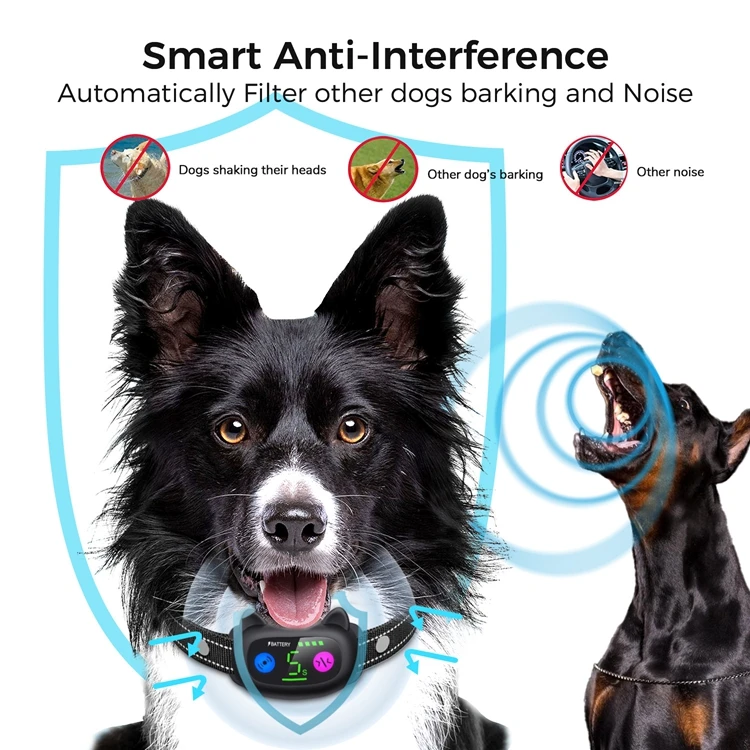 New Hot Selling Sound Vibration Anti Barking Device Pet Products Stop Barking  Repeller Training Anti Bark Control Collar