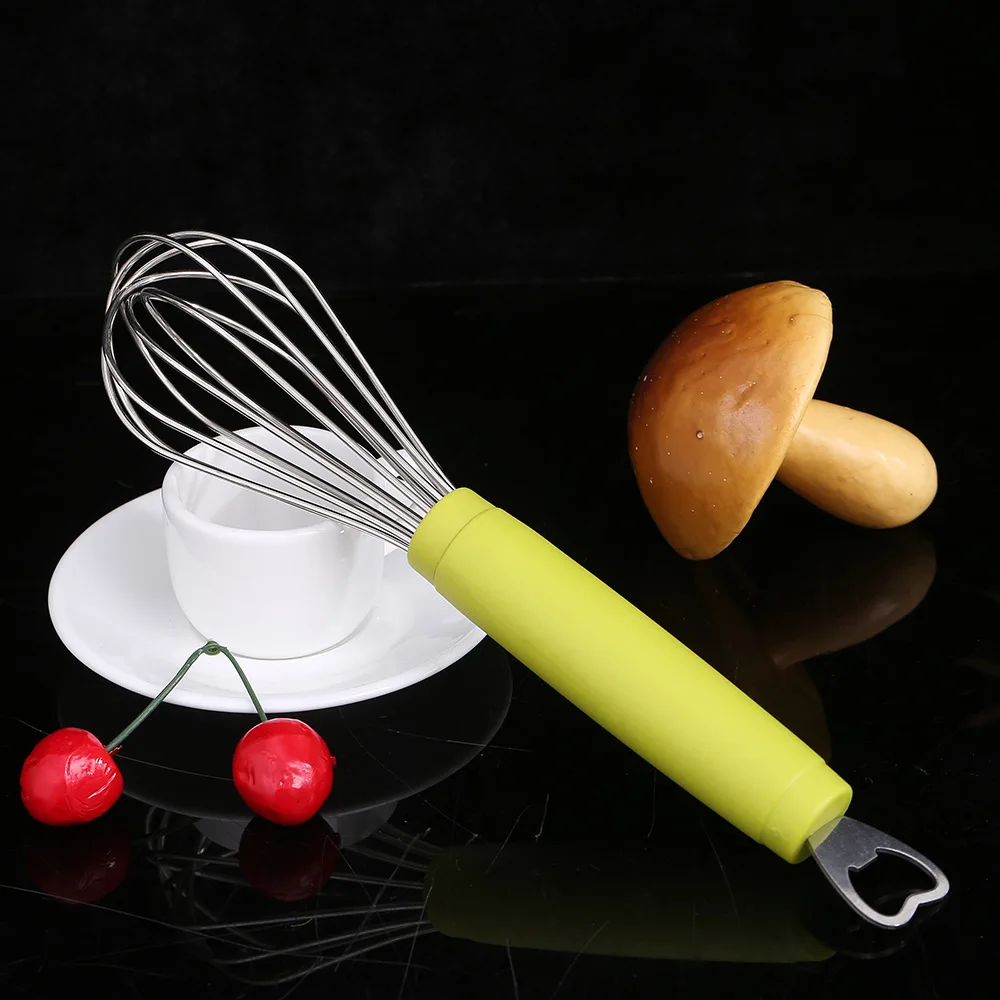 With Bottle Opener Balloon Wire Whisk Egg Beater Stainless Steel Egg Tools for Blending Whisking Beating Stirring Cooking Baking