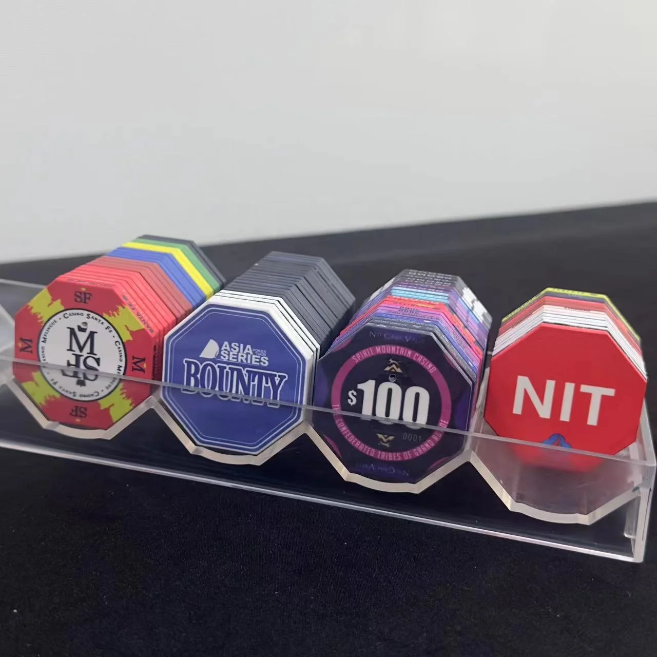 Hot Selling Customization 44 MM New Ceramic Octagonal Poker Chip For Casino Gambling Game