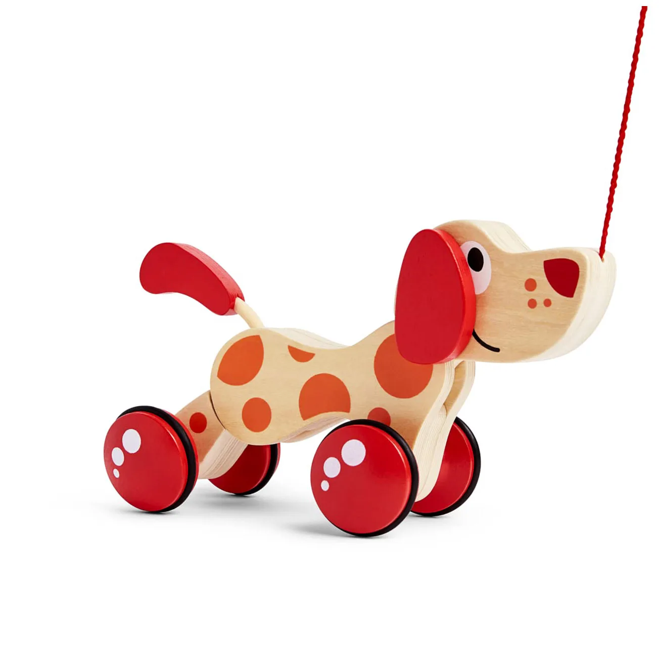 Puppy Wooden Pull Toy Wood Push Pull Wheel Dog for Kids Gift Pull Toy Puppy for Toddlers Dog Toy for 1 Year Old Birthday Gift