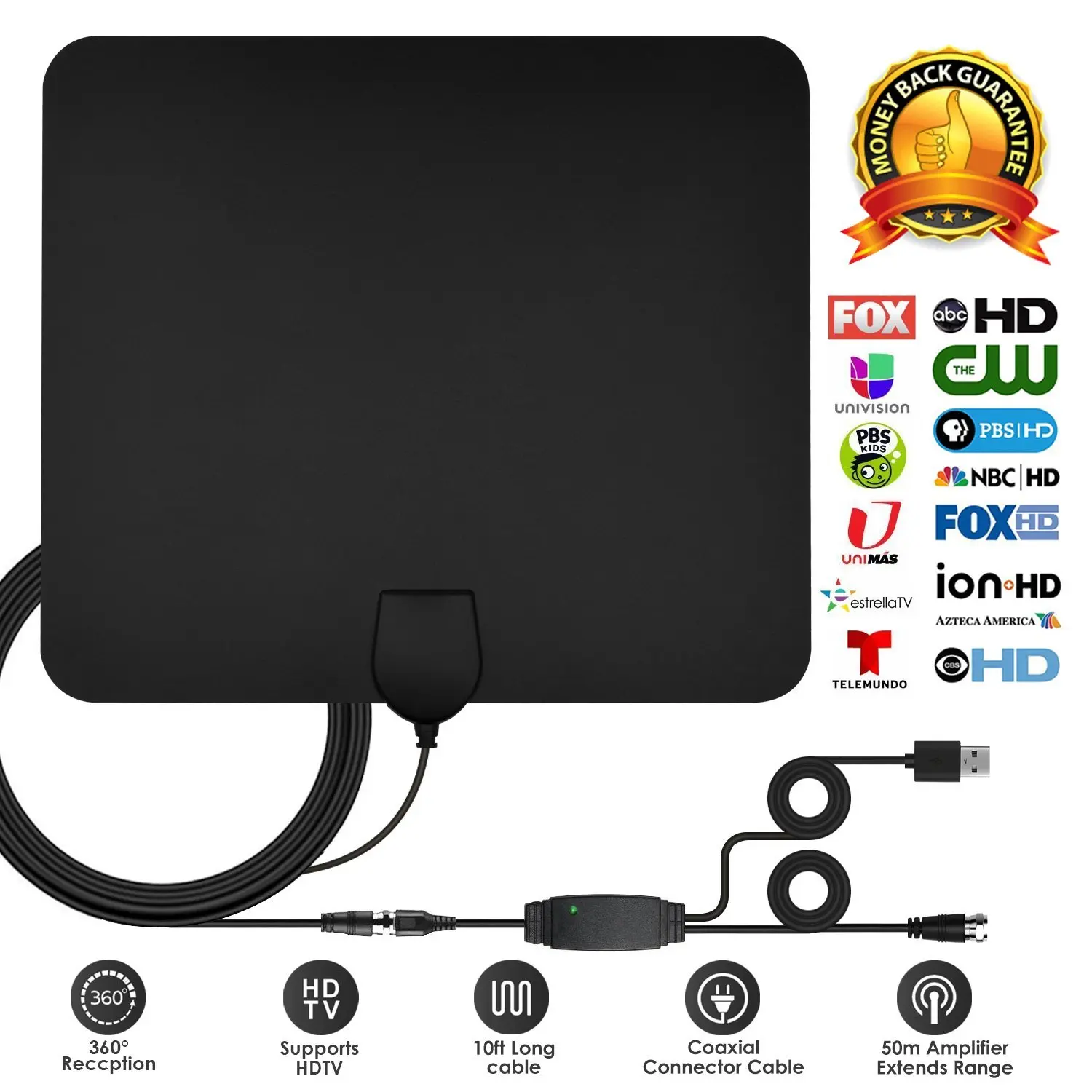 Home Indoor Digital TV antenna High Gain HDTV Amplified Antenna for Digital Set Top Box