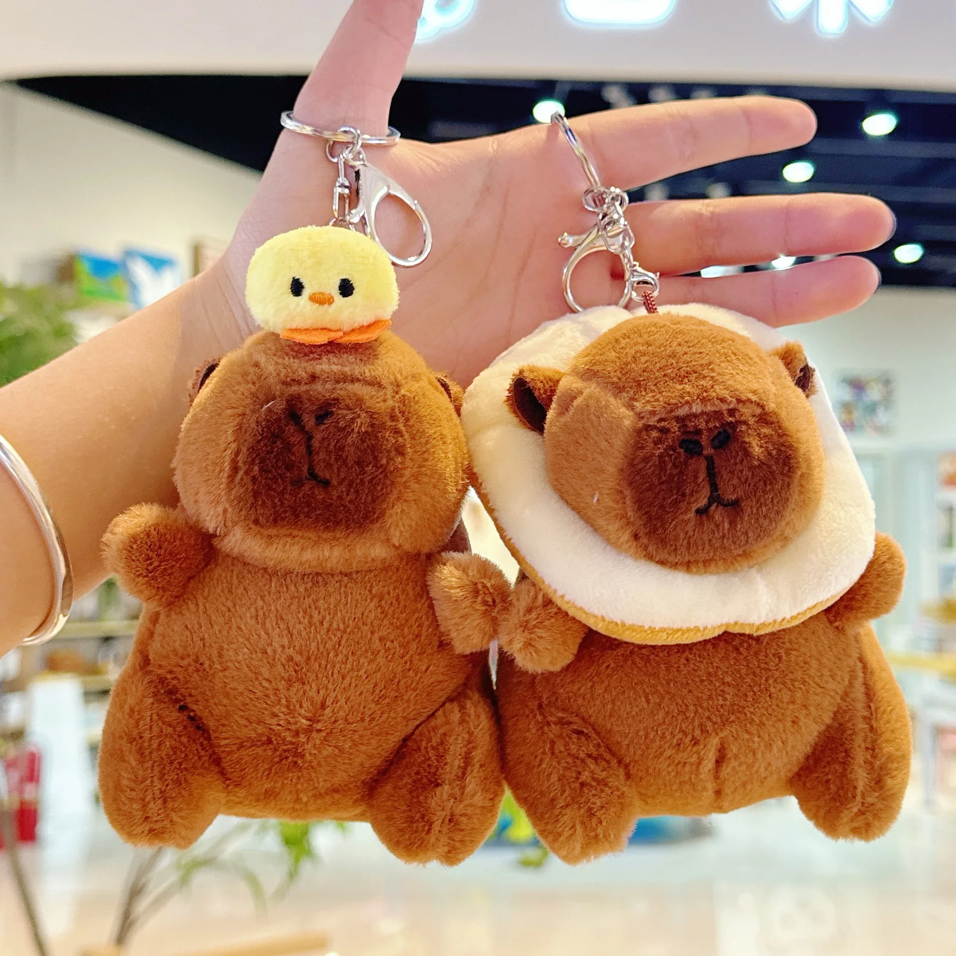Hot sales soft Kawaii plushies stuffed animal hamster capybara keychain cute capybara Backpack decoration pendant
