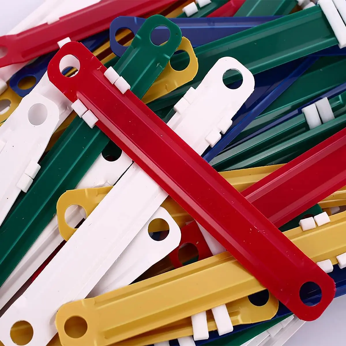 Good Selling Colorful 2-Hole Plastic Paper Fasteners,  Plastic Document File Fastener, Binder Clips Paper