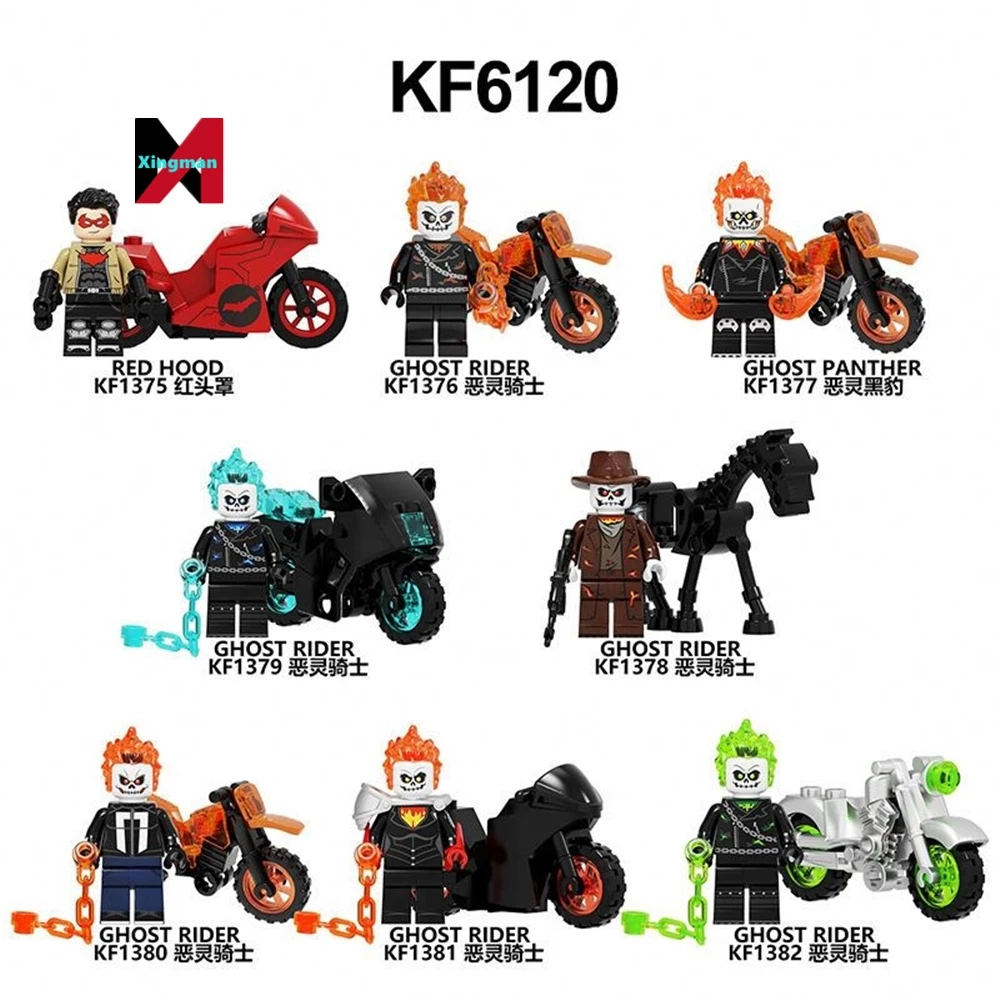 Kf6100 Kf6120 Mini Dead Spider Pool With Motorcycle Building Blocks Plastic Figure Children Smart Toys Kids