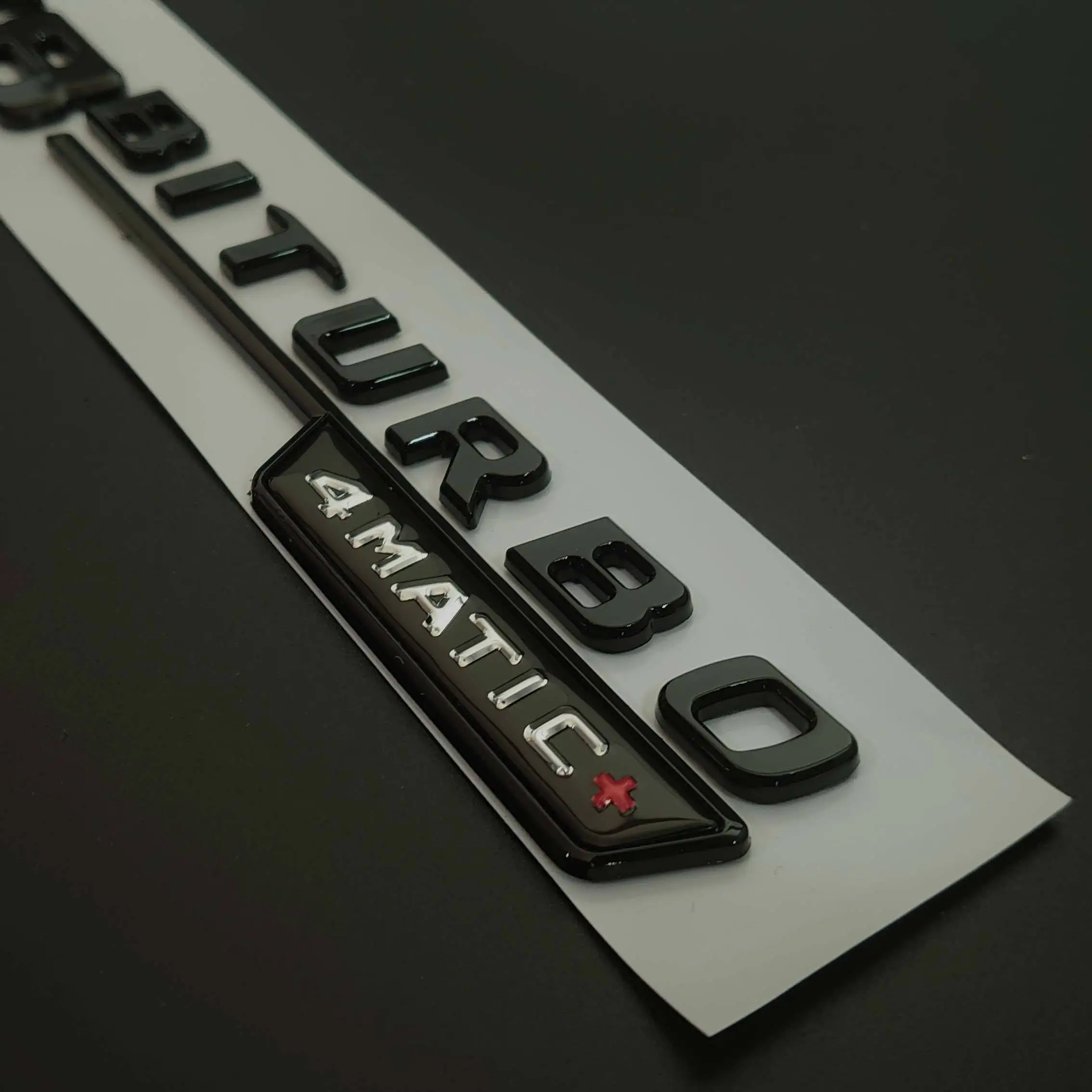 Wholesaler Hot Sale Firmly pasted 2pcs BITURBO 4matic Letters Fender Emblems Badges Fit for Mercedes Benz AMG