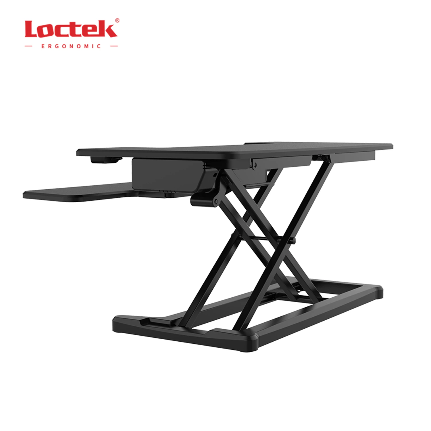 Loctek EMT107M Laptop Electric Height Adjustable Sit to Standing Desk Converter Metal Carton Aluminum Office Furniture Modern