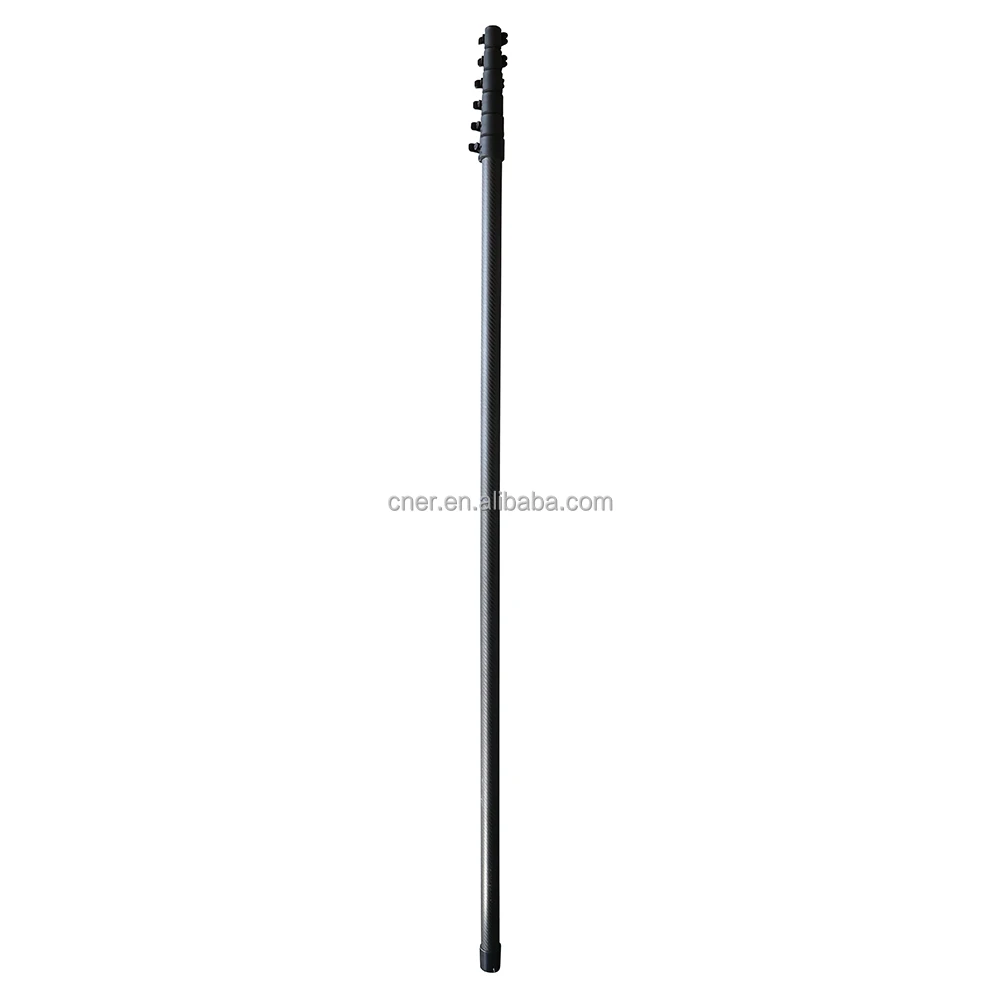 CNER Advanced materials carbon fiber telescopic pole with flip clamp lock/CNER harvest extendable telescopic pole for betel nuts