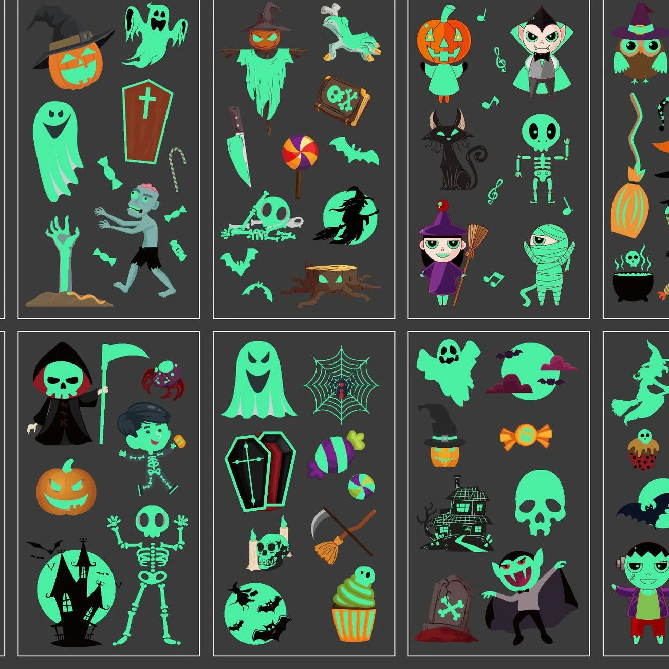 Custom Long Lasting Printing Fashionable Halloween Design glow in dark Water Transfer Body Temporary Tattoo