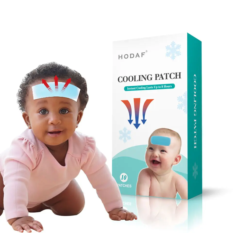 2024 Hodaf Wholesale Headache Pads for Fever Discomfort Kids Ice Cooling Gel Patch Hydrogel FeverCool Patch