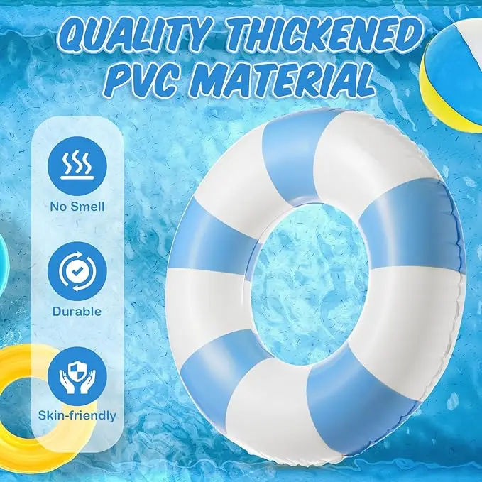 Overlap Welding Air Sealed Pvc Inflatable Swim Ring Summer 90cm Adult Inflatable Swimming Ring