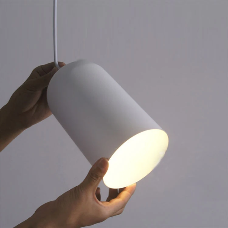 Nordic solid blue color single modern pendant lamp hotel restaurant cafe bar decor light