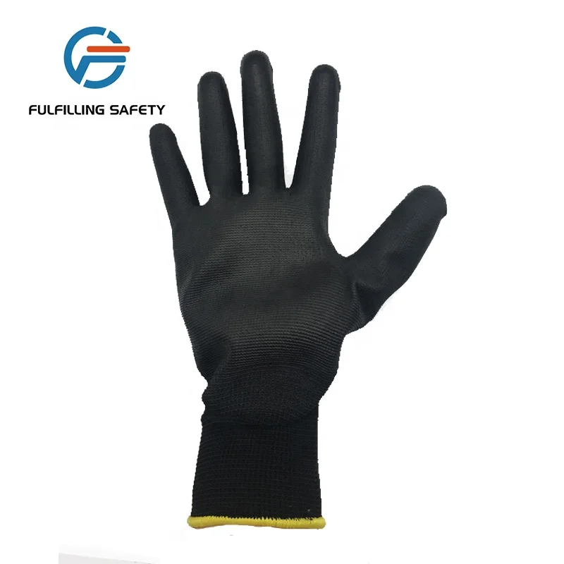 13 gauge polyester lining palm polyurethane coated glove