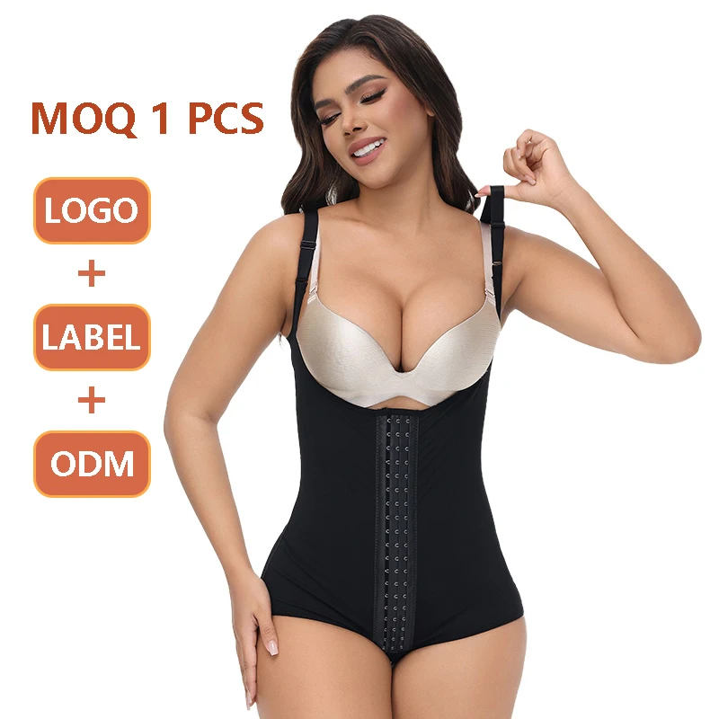YIQUN Shapewear manufacturer Fajas Colombianas Open Bust Breast Lifting Tummy Bbl Compression  Adjustable Bodysuit For Women