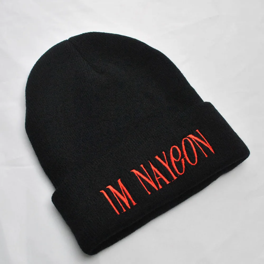 KPOP Nayeon IM NAYEON Letter Embroidered Knitted Hats Autumn Winter Men Women Hip-pop Warm Fashion Woolen Cap Fans Birthday Gift