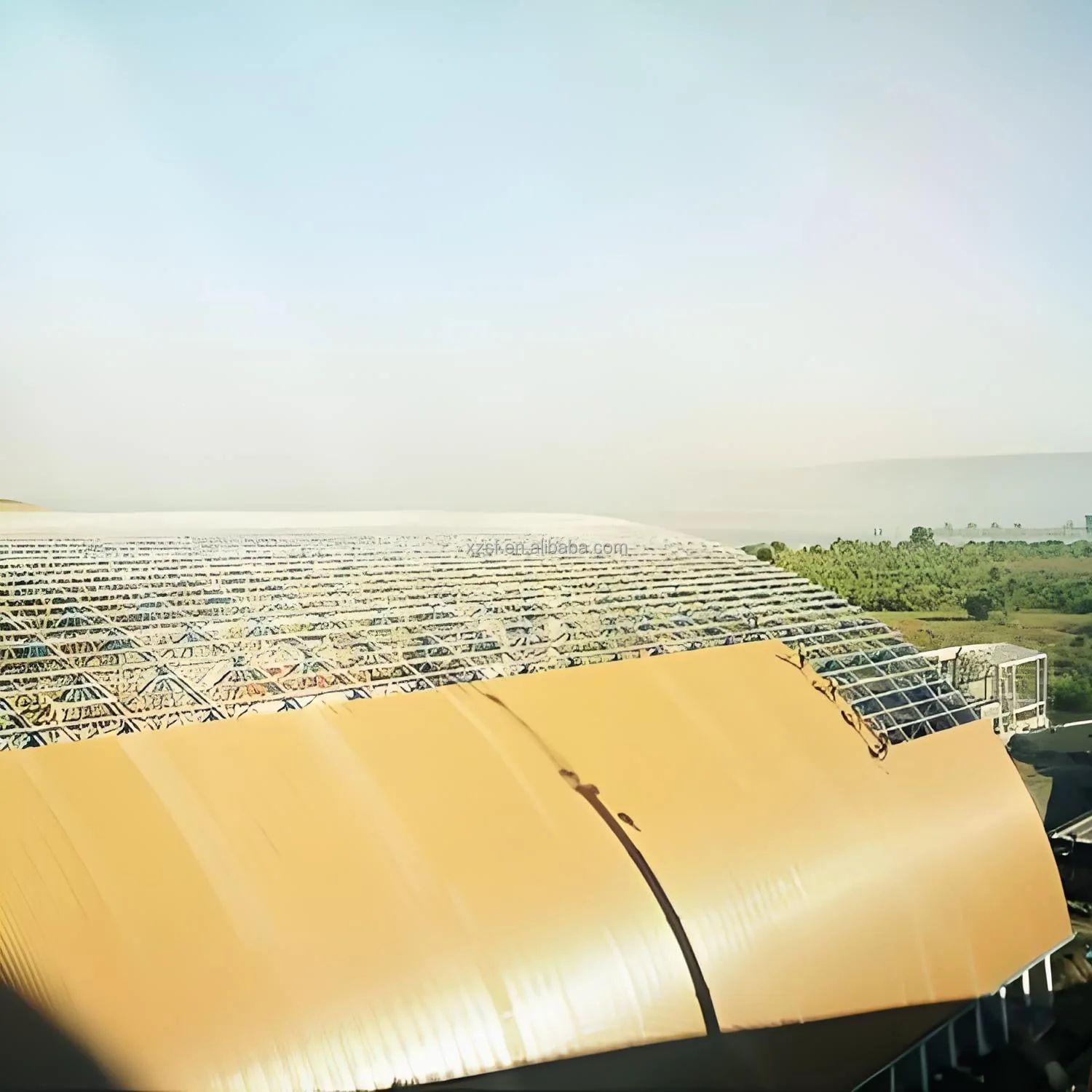 Custom Large Span Steel Structure Coal Storage Shed Modern Industrial Design with Sandwich Panel Material Installation Included