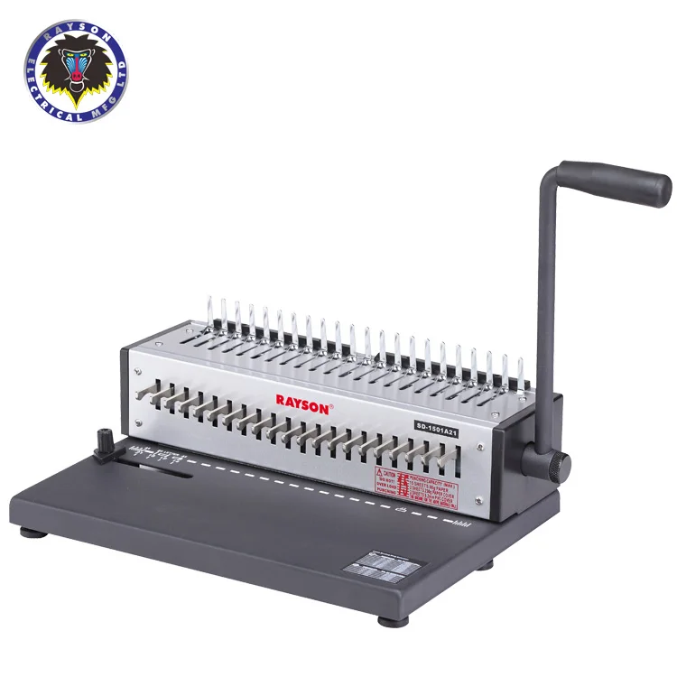 Factory Comb Book Binder Rayson SD-1501A21 coil Rubber Ring commercial Office Comb Book Binding Machine