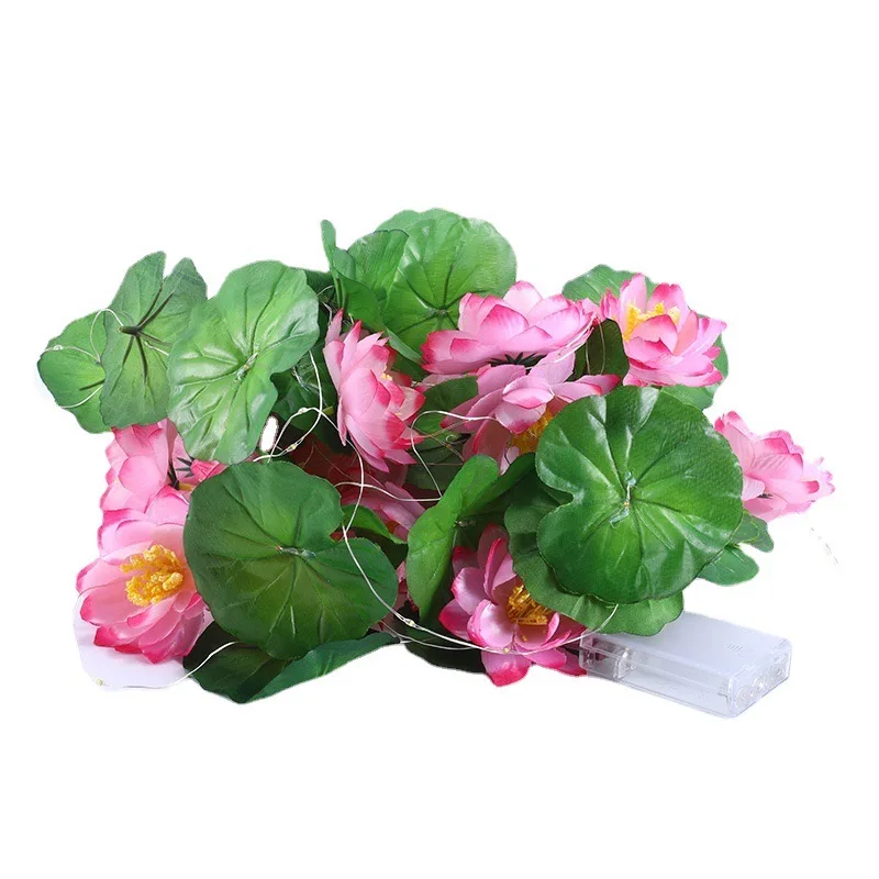 Led Vivid Lotus Flower String Light String For Home Garden Decoration Holiday Party Event Indoor Outdoor Decor
