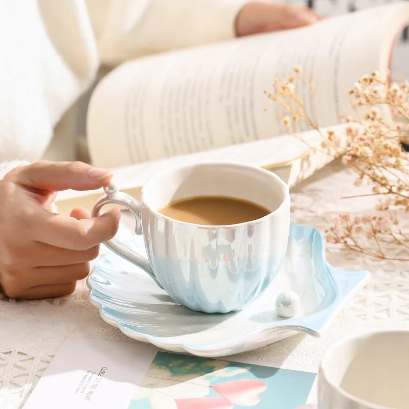 Nordic creative ceramic coffee cup and saucer set, family restaurant hotel Minimalist afternoon tea lovers mug