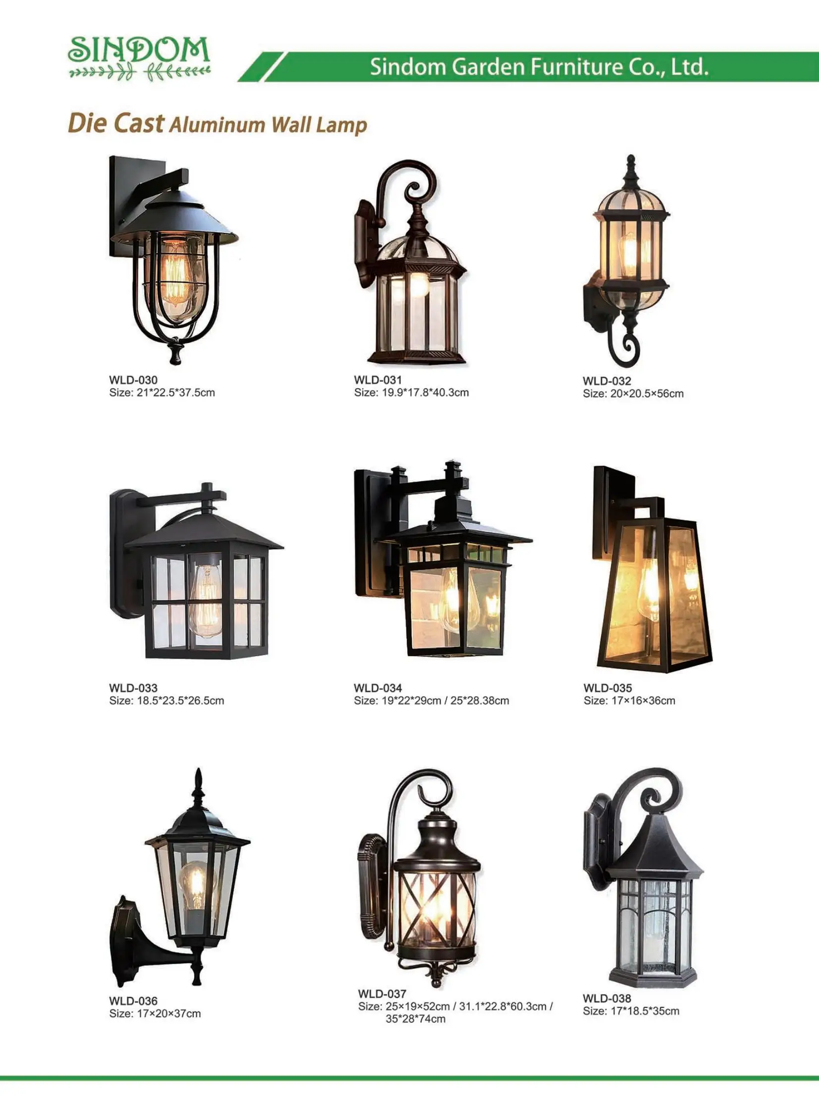 New European Antique Led Outdoor Garden Aluminum Wall Light