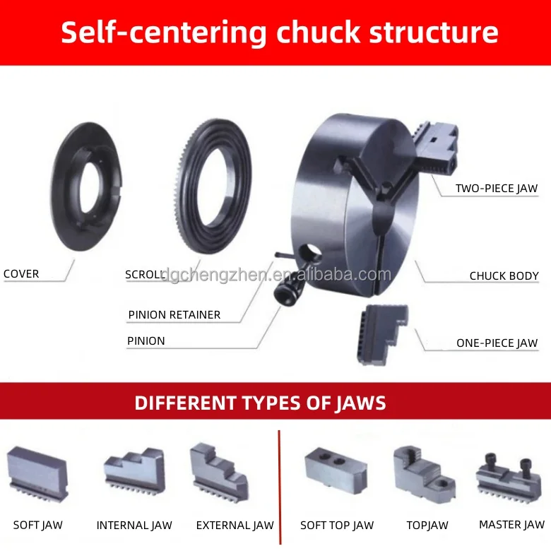 K11-80 3-Jaw Self-Centering Lathe Chuck Manual & Hydraulic Power Steel Collet Chuck for Lathe Machine