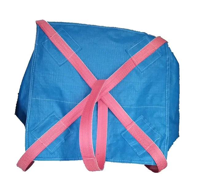 construction bag 2 ton full belted  blue color top skirt bottom flat two loops transportation packing