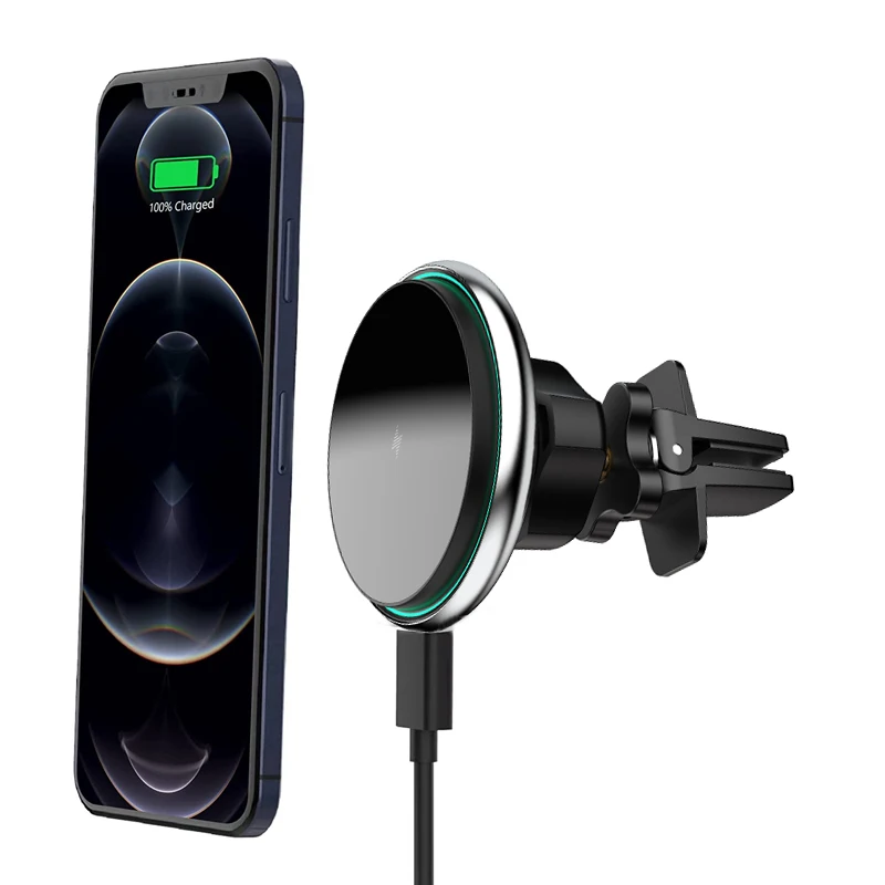 Custom Metal 15W Qi Wireless Fast Charging Strong Magnetic Car Phone Magnet Holder for IPhone 11 12 13 14