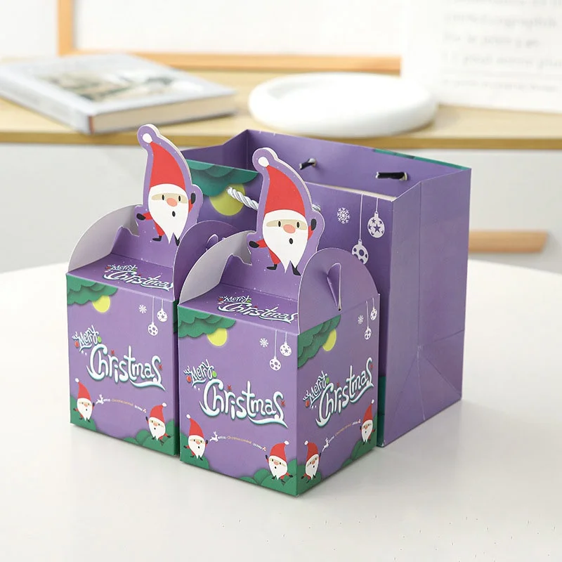 Christmas Sweet Candy Chocolate Paper Box Packaging Christmas Stocking Treat Gift Box For Party Decor