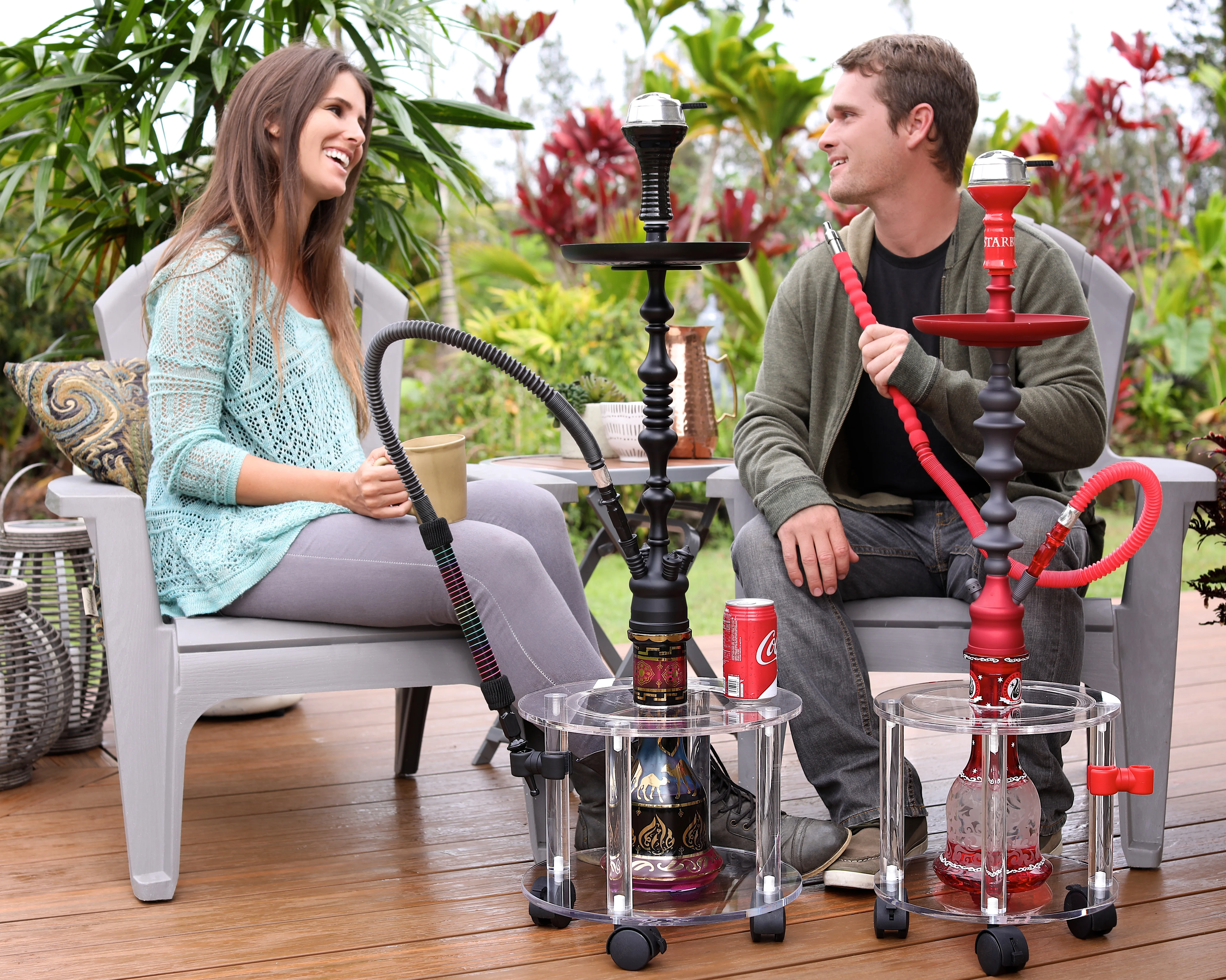 Protecting tobacco from falling, removing acrylic tables with wheels and brakes, water cigarettes (standards) hooka stand