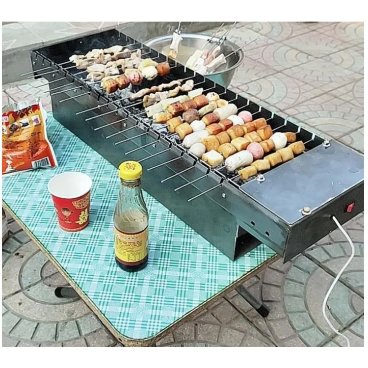 Электрический автоматический бездымный гриль для барбекю из нержавеющей стали