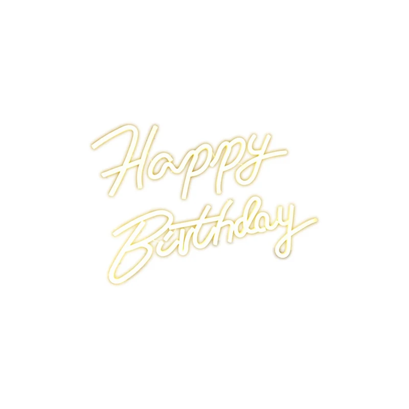 Wanxing Happy Birthday Neon Sign 42x30cm Light Sign for Birthday Party Decoration USB Powered Kids Gift with Switch(Warm White)
