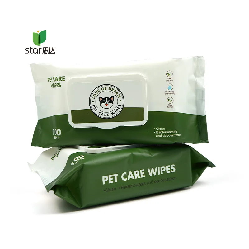 cleaning cat dog eye  disposable pet wet wipes factory cheap  natural pet wipes hot selling Logo can be customized pet wipes