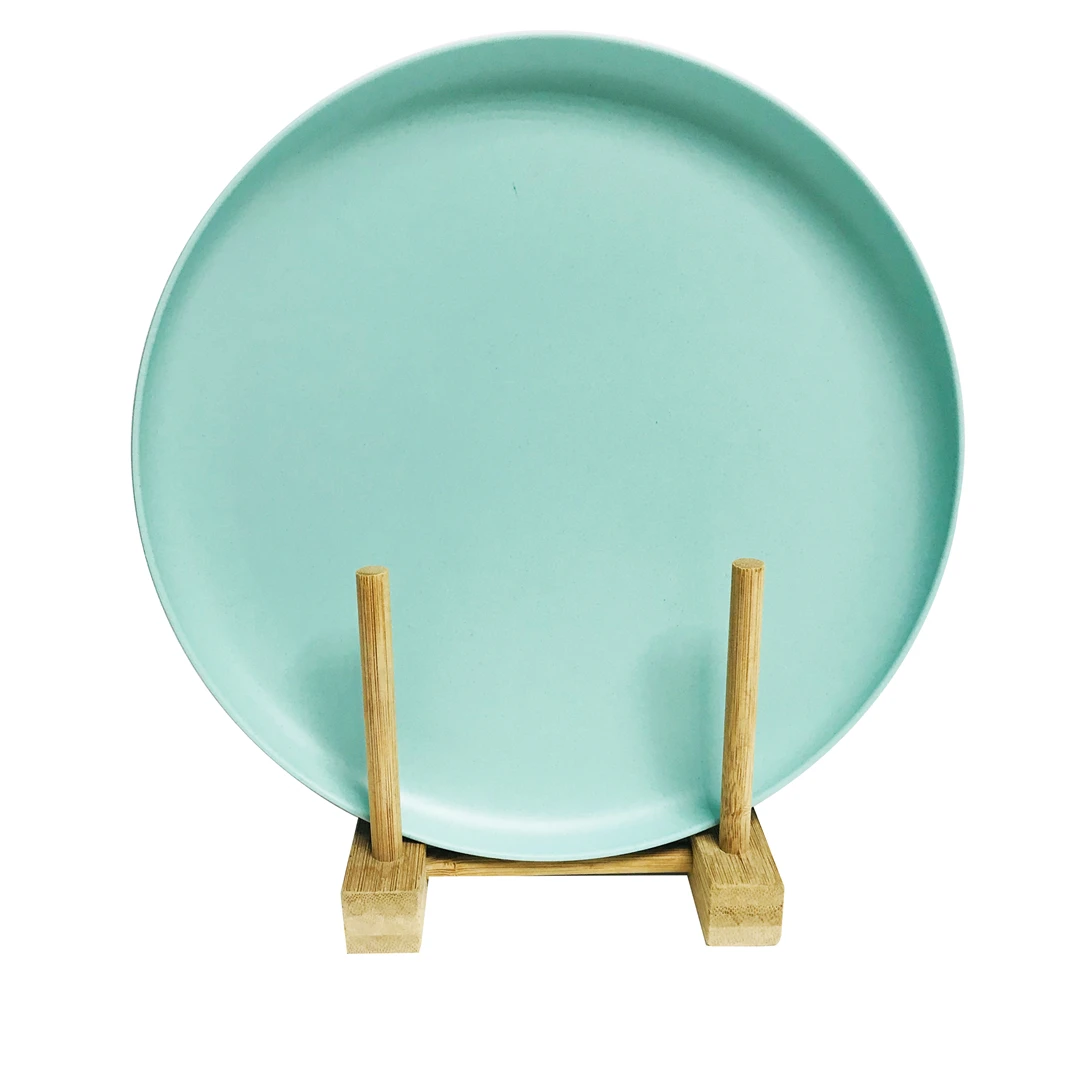 Reusable biodegradable plates bamboo fiber decal print dinner plates custom printed dinner plates