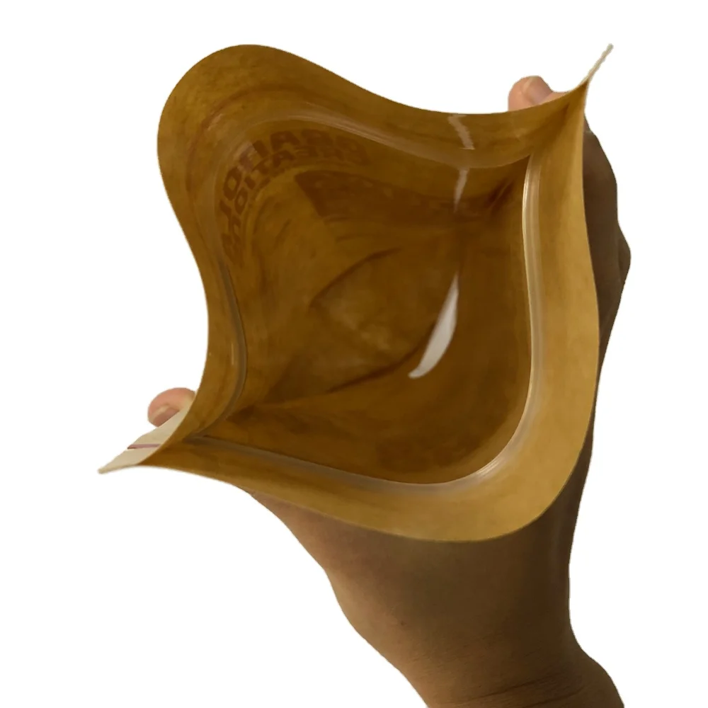 Granola Creation Seeds packaging 1.25kg 20x30+5CM Clear Brown Zip Lock Zipper Kraft Paper Bag