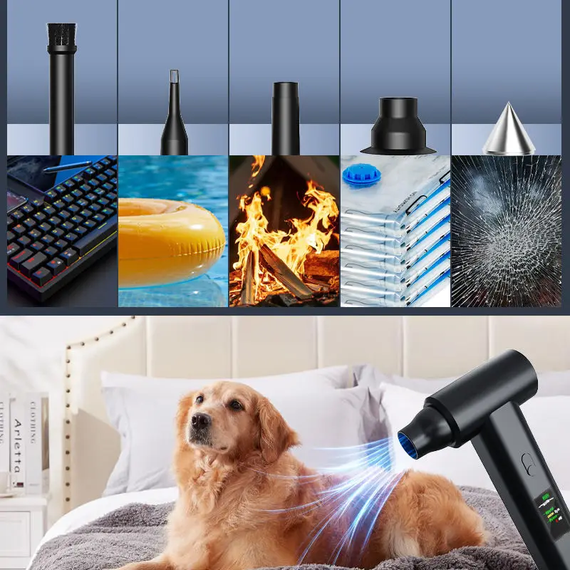 Multi-function 120000RPM Powerful Electric Air Duster Strong Dust Blower Mini Turbo Fan with Window Breaker