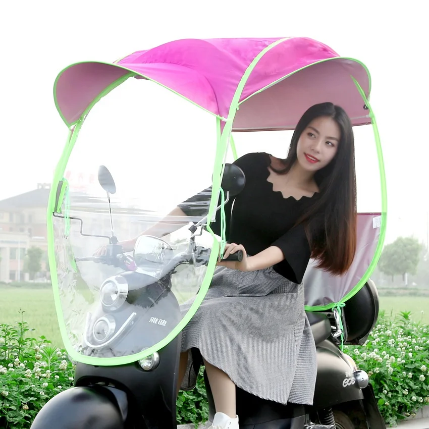 Full Cover Scooter Umbrella Motorcycle Motor Van Bicycle Electric Bike Cycle Raincoat Windproof Sunshade Oxford Rain Umbrella
