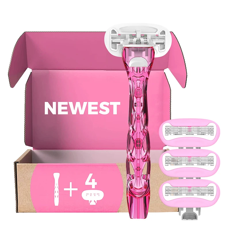 5 blade razor women new 3D Plastic Razor  high Quality  sensitive Lady Women